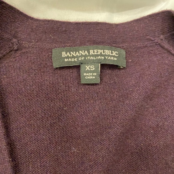 Banana Republic Purple V-Neck Cardigan Sweater Merino Wool & Cashmere Size XS - Picture 5 of 10